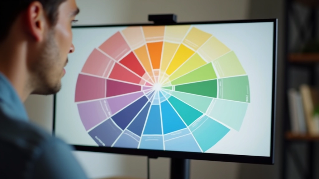 Rueda de colores mostrando pares complementarios y cómo se equilibran visualmente