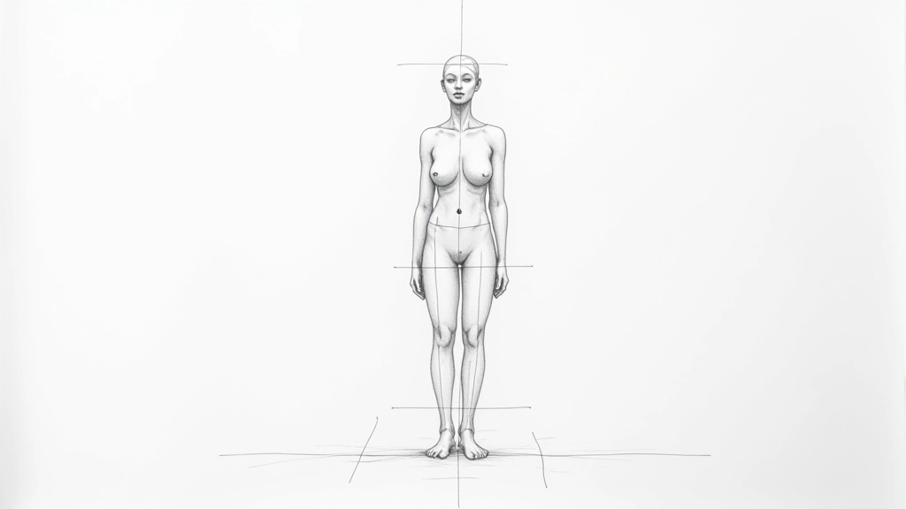 Figure drawing showing weight distribution and balance in different poses